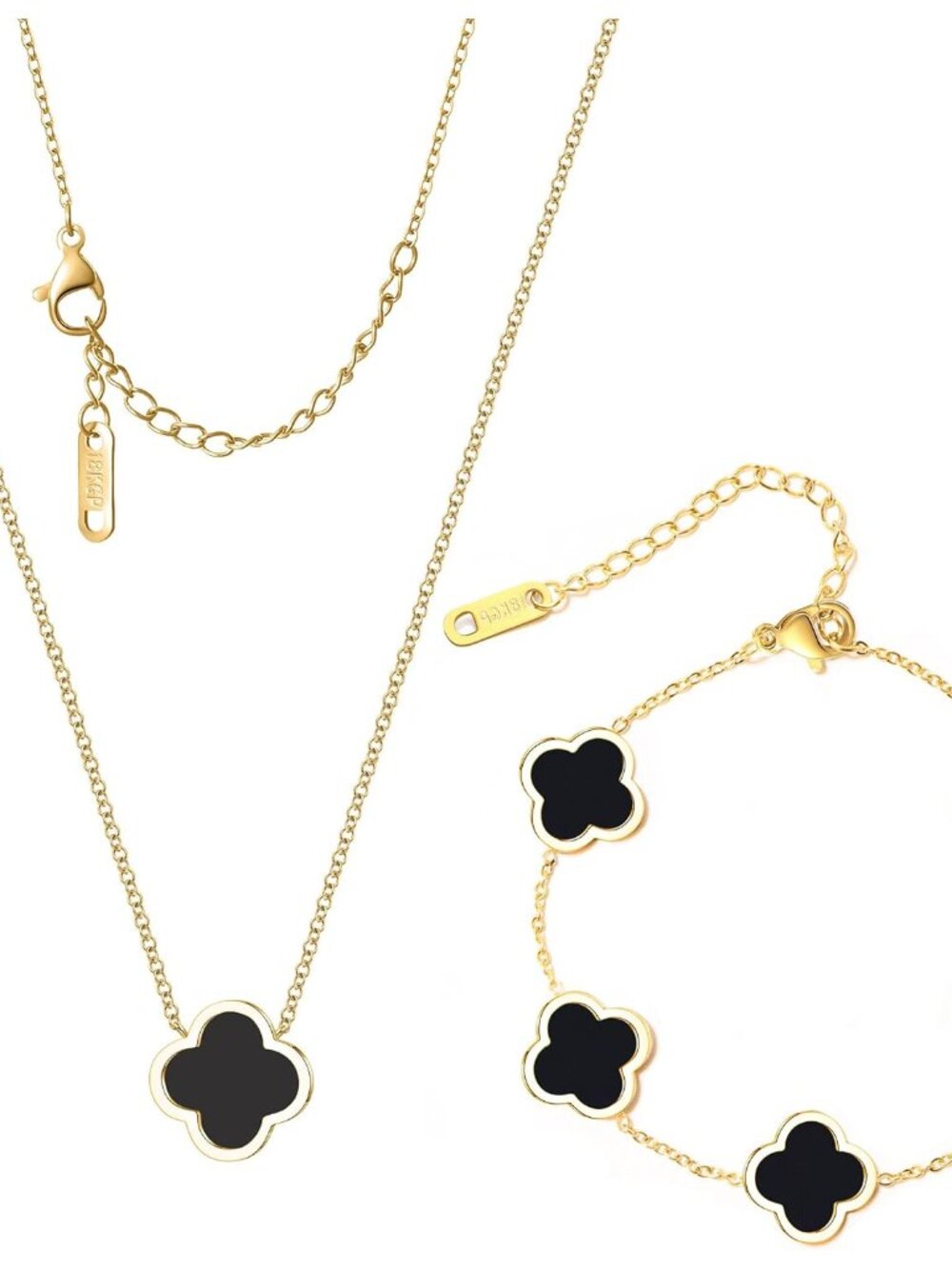 Delicacy Clover Bracelets Necklace Set:Clover Necklaces Clover Bracelet Women Li